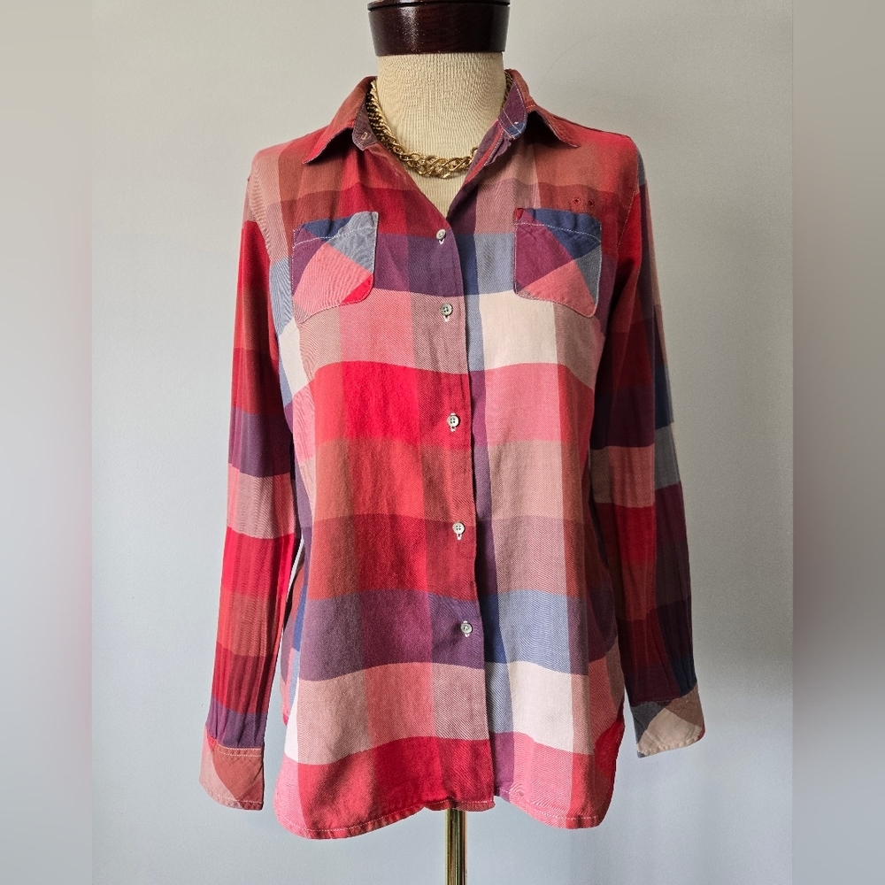 Scotch And Soda Maison Scotch Plaid Button-Up Cotton Lightweight Shirt. Small - Picture 3 of 15